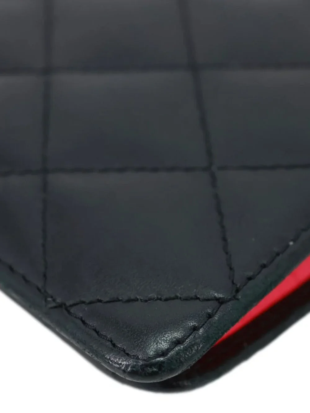 Chanel Cambon Yen Leather Long Bifold Wallet Black